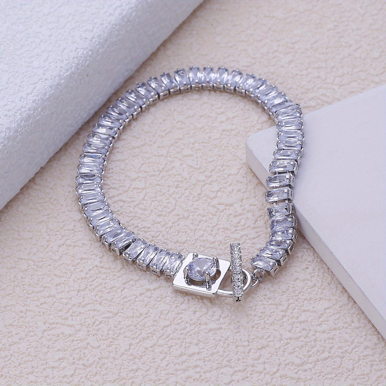 Men's Rectangular Zirconia Personality Bracelet